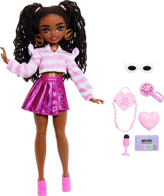 Barbie Dream Besties Brooklyn” Fashion Doll & Accessories, Posable with Brunette Hair & Dance-Themed Toy Pieces