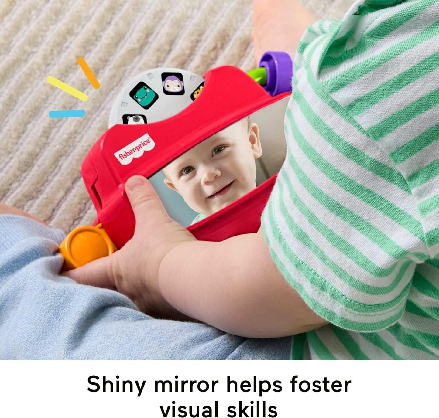 Fisher-Price Baby Toy Fidget Activity Viewer, Retro-Inspired Fine Motor Skill Developmental Play for Infants Ages 6+ Months