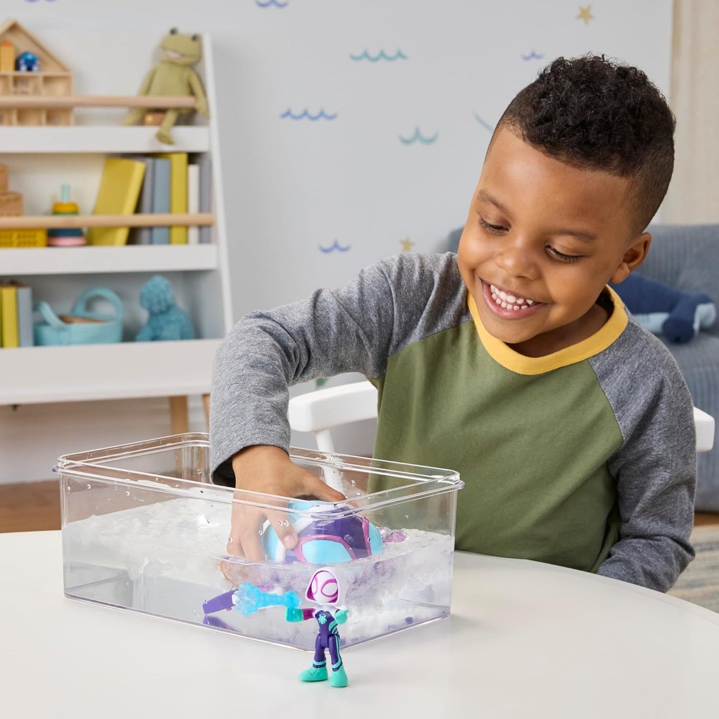 Marvel Spidey and his Amazing Friends Water-Webs Ghost Turtle, 3-Inch (7.6 CM) Toy Submarine & Action Figure, Super Hero Water Toys, Kids Ages 3+