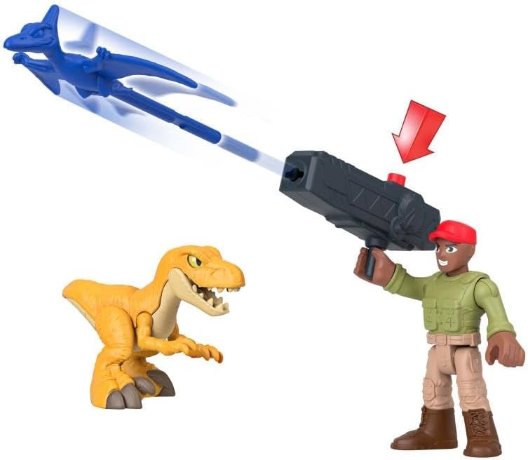 Fisher-Price Mattel Imaginext Jurassic World Trek ‘N Transform Toy Vehicle Play Set with Dinosaur, 3-inch Action Figure & Projectile Launcher with Projectiles