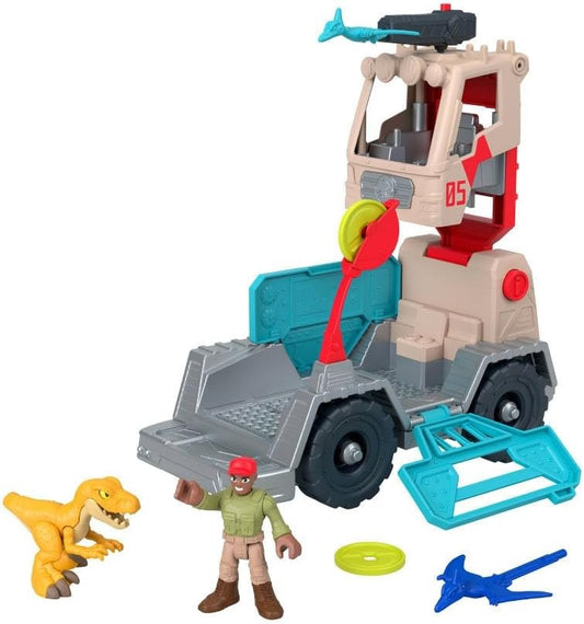 Fisher-Price Mattel Imaginext Jurassic World Trek ‘N Transform Toy Vehicle Play Set with Dinosaur, 3-inch Action Figure & Projectile Launcher with Projectiles