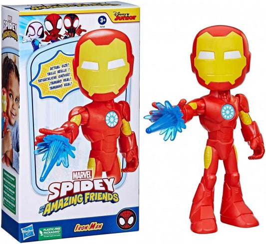 Spidey and his Amazing Friends Supersized Iron Man Action Figure, 9-Inch Avengers Action Figures, Marvel Super Hero Preschool Toys for 3+ Years