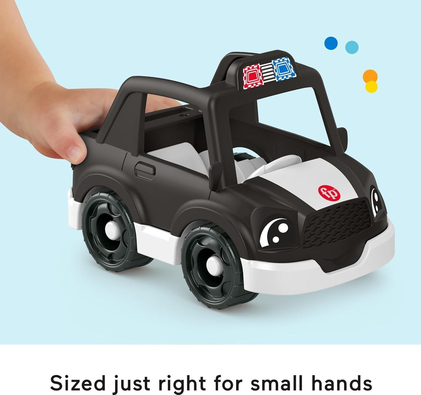 Fisher-Price Little People Toddler Toys Police Car Push-Along Vehicle & Figure for Pretend Play Preschool Kids Ages 1+ Years