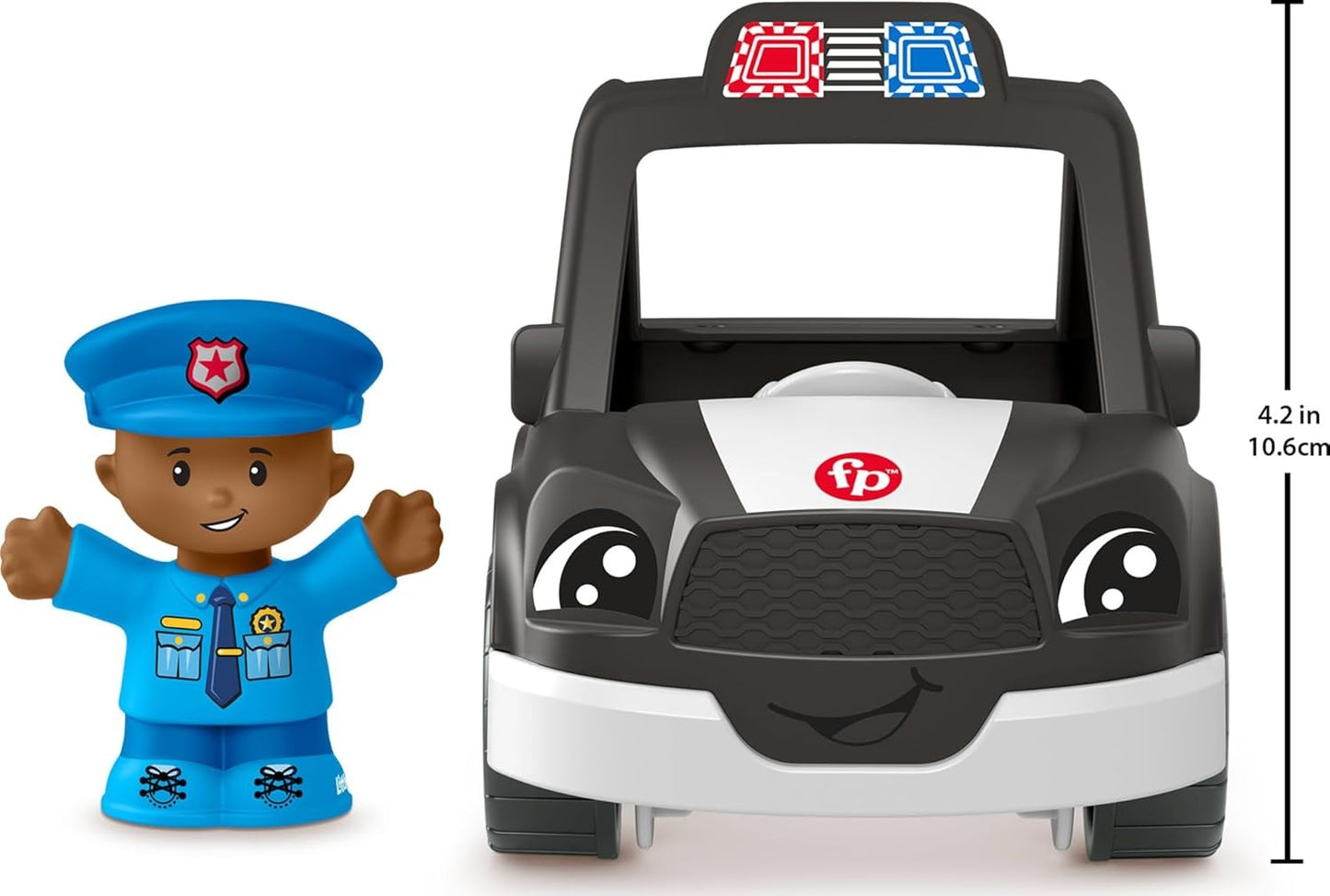 Fisher-Price Little People Toddler Toys Police Car Push-Along Vehicle & Figure for Pretend Play Preschool Kids Ages 1+ Years