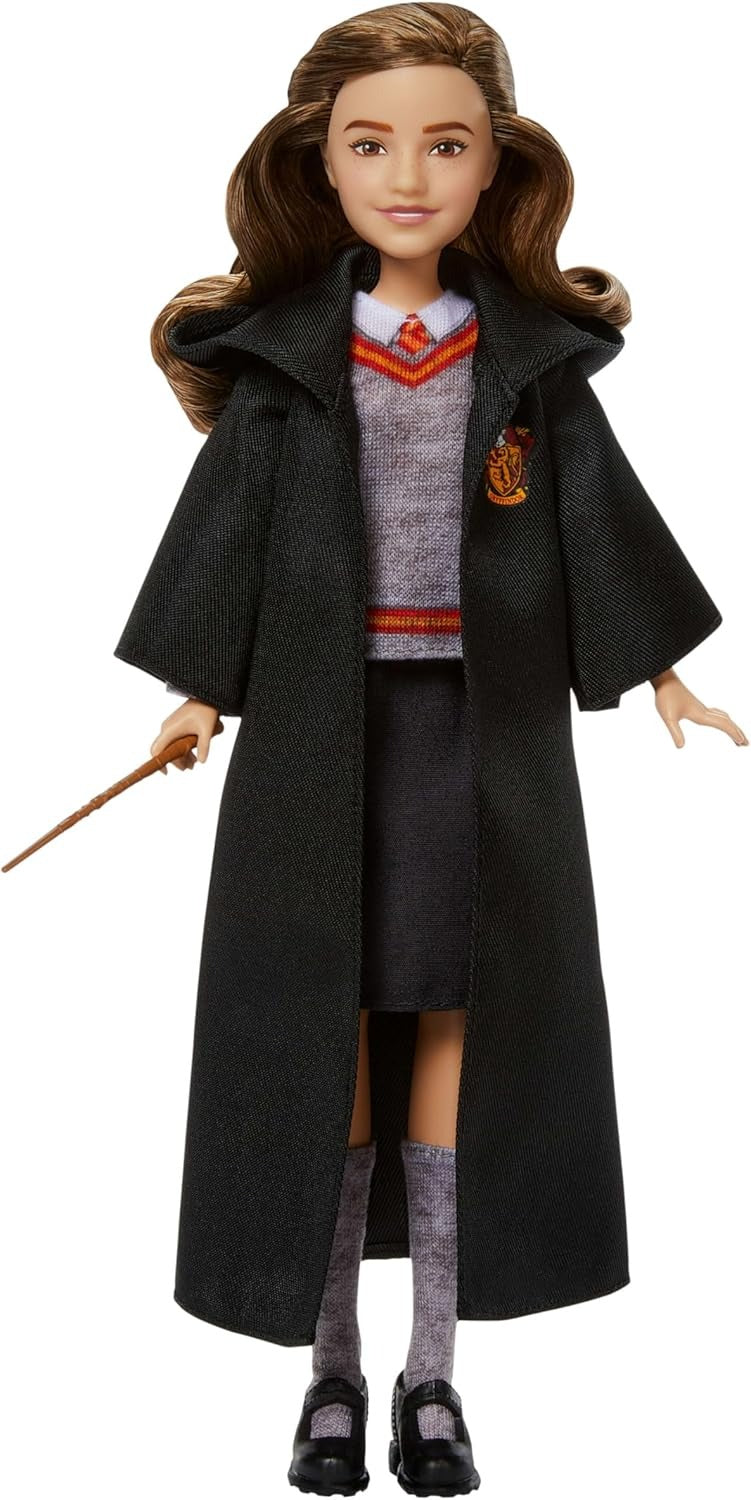 Mattel Harry Potter Toys, Hermione Granger Fashion Doll in Removable Signature Hogwarts Uniform with Wand Accessory, Inspired by The Movie