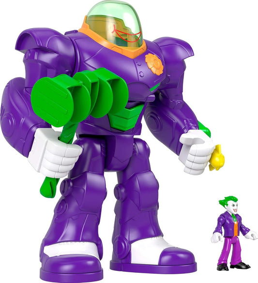 Fisher-Price Imaginext DC Super Friends, The Joker Hammer Mech, 3-inch Action Figure & Accessory Set, 10.5-inch Toy Includes Launcher, Projectile & Eject
