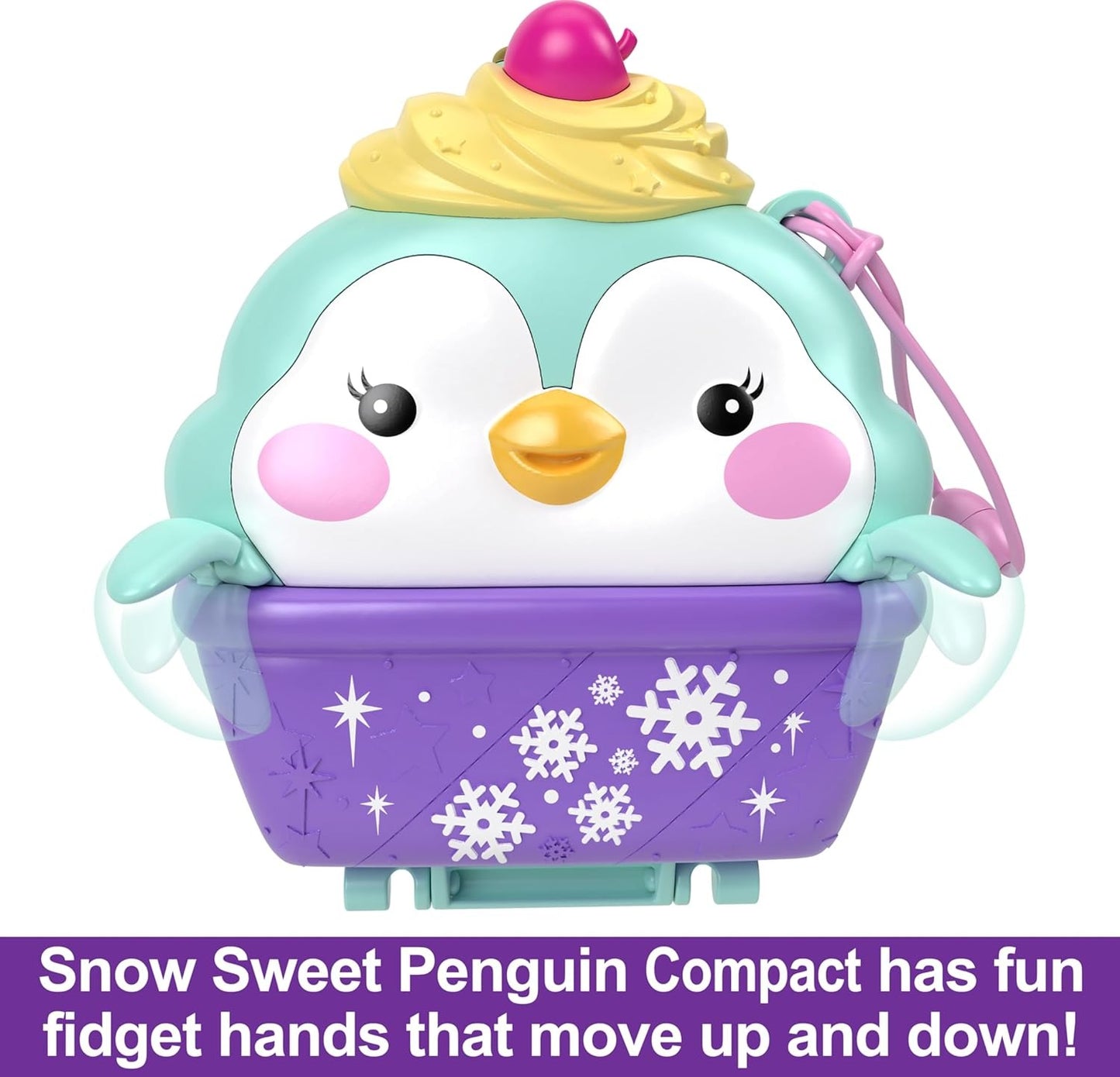Polly Pocket Dolls & Playset, Snow Sweet Penguin Compact with 13 Accessories, Travel Toy with Fidget Exterior