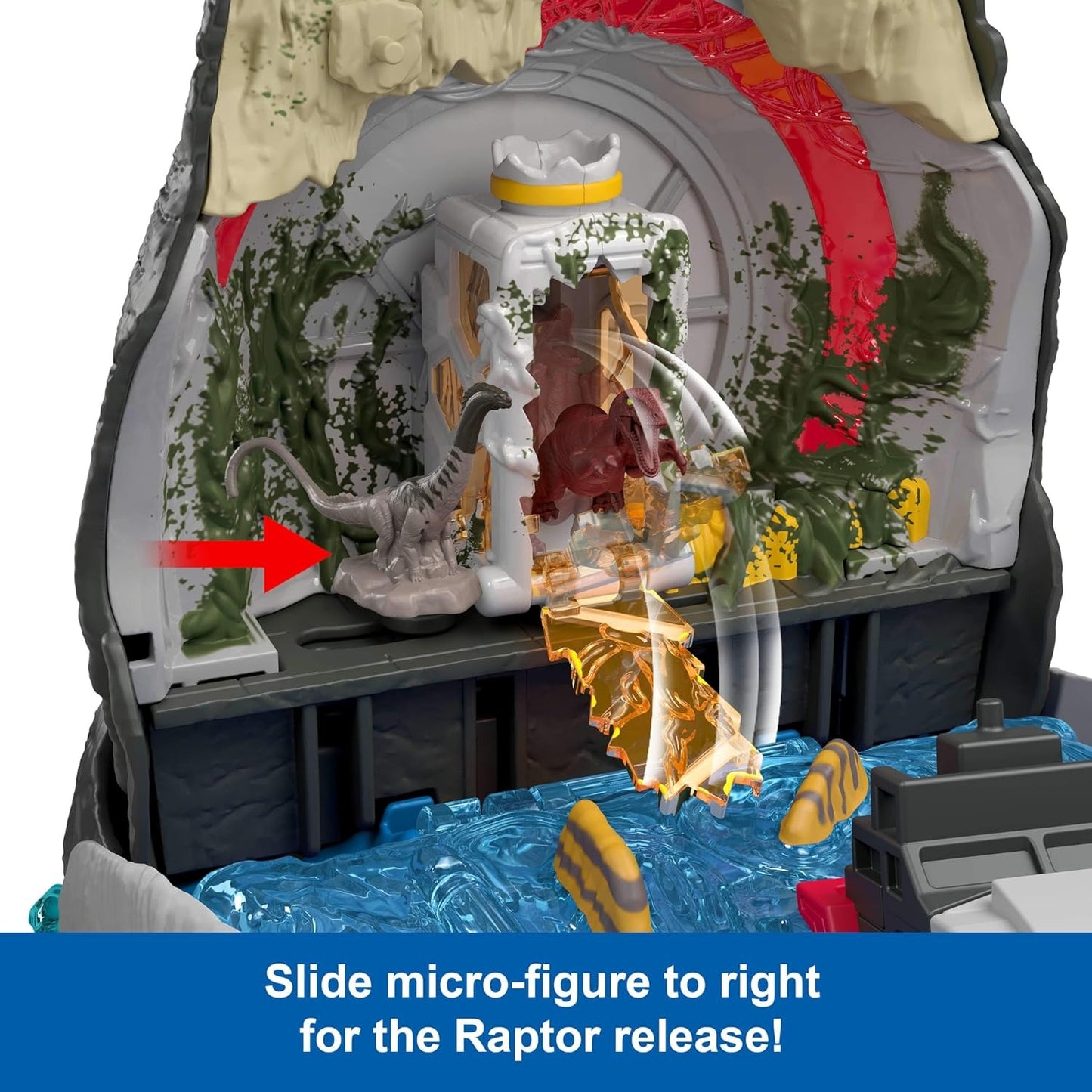 Mattel Jurassic World Jurassic World Rebirth Deluxe Mosasaurus Playset with 7 Interactive Features, 7 Sound Effects & 6 Micro Figures, Folds Up to Carry & Store