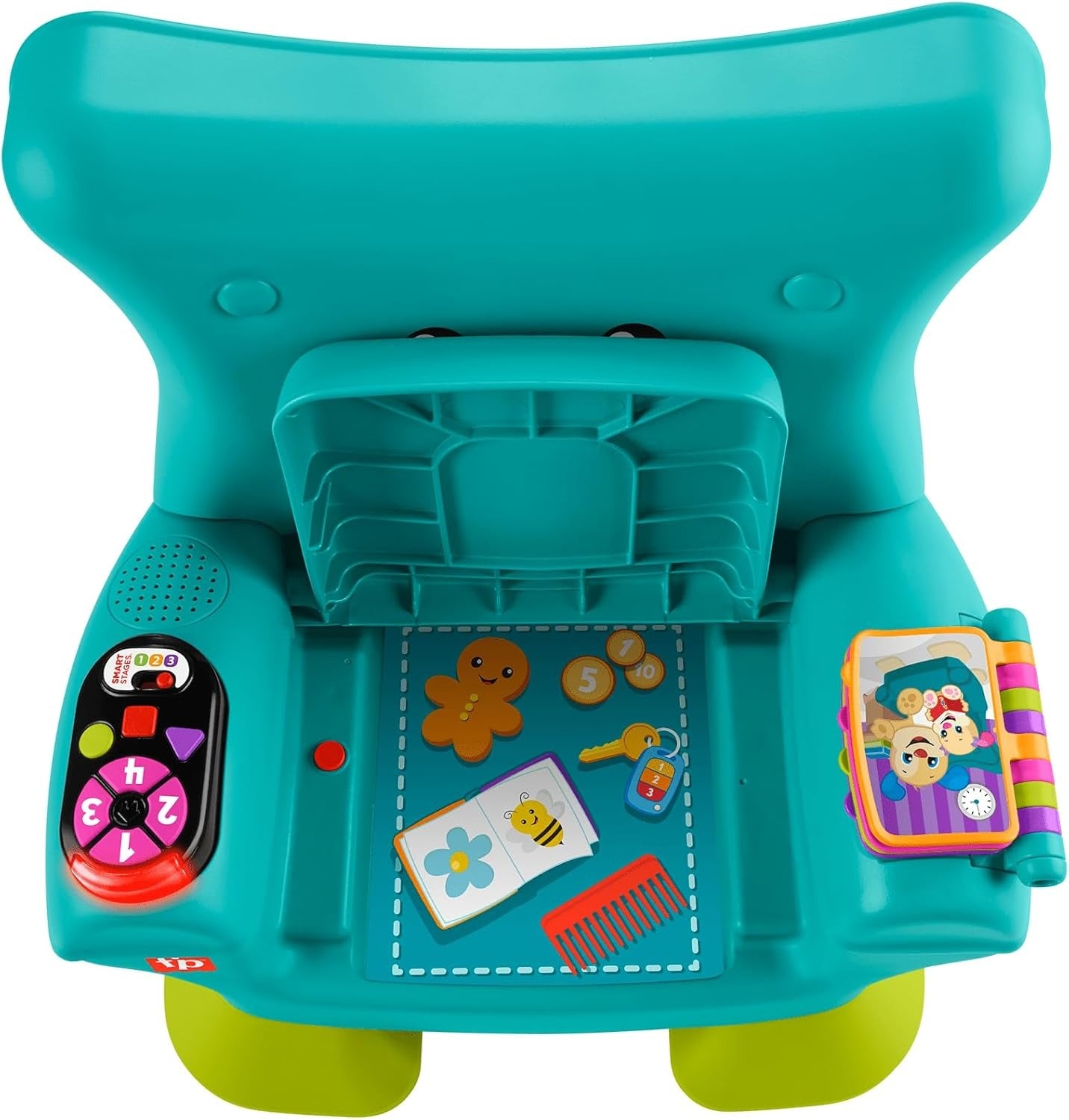 Fisher-Price Laugh & Learn Toddler Learning Toy Smart Stages Chair, Teal, Music Lights & Activities for Ages 1+ Years, Multilanguage Version