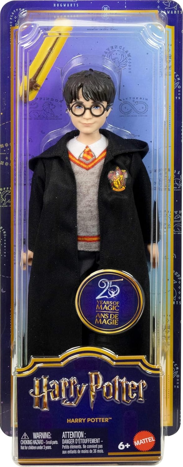 Mattel Harry Potter Toys, Harry Potter Fashion Doll in Removable Signature Hogwarts Uniform with Wand Accessory, Inspired by The Movie
