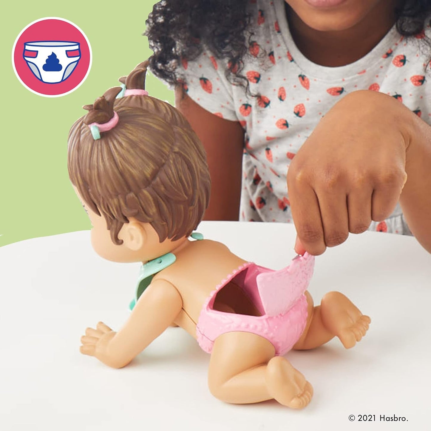 Baby Alive Lil Snacks Doll, Eats and Poops, Snack-Themed 8-Inch Baby Doll, Snack Box Mold, Toy for Kids Ages 3 and Up, Brown Hair