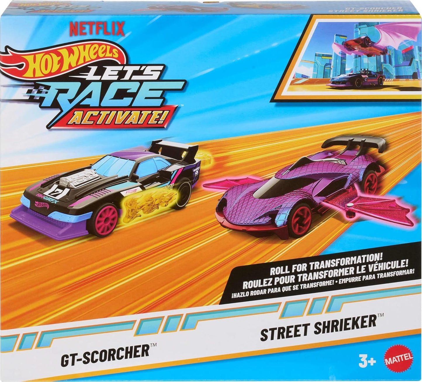 Hot Wheels Let's Race Activate! Gt-Scorcher and Street Shrieker Vehicle 2-Pack