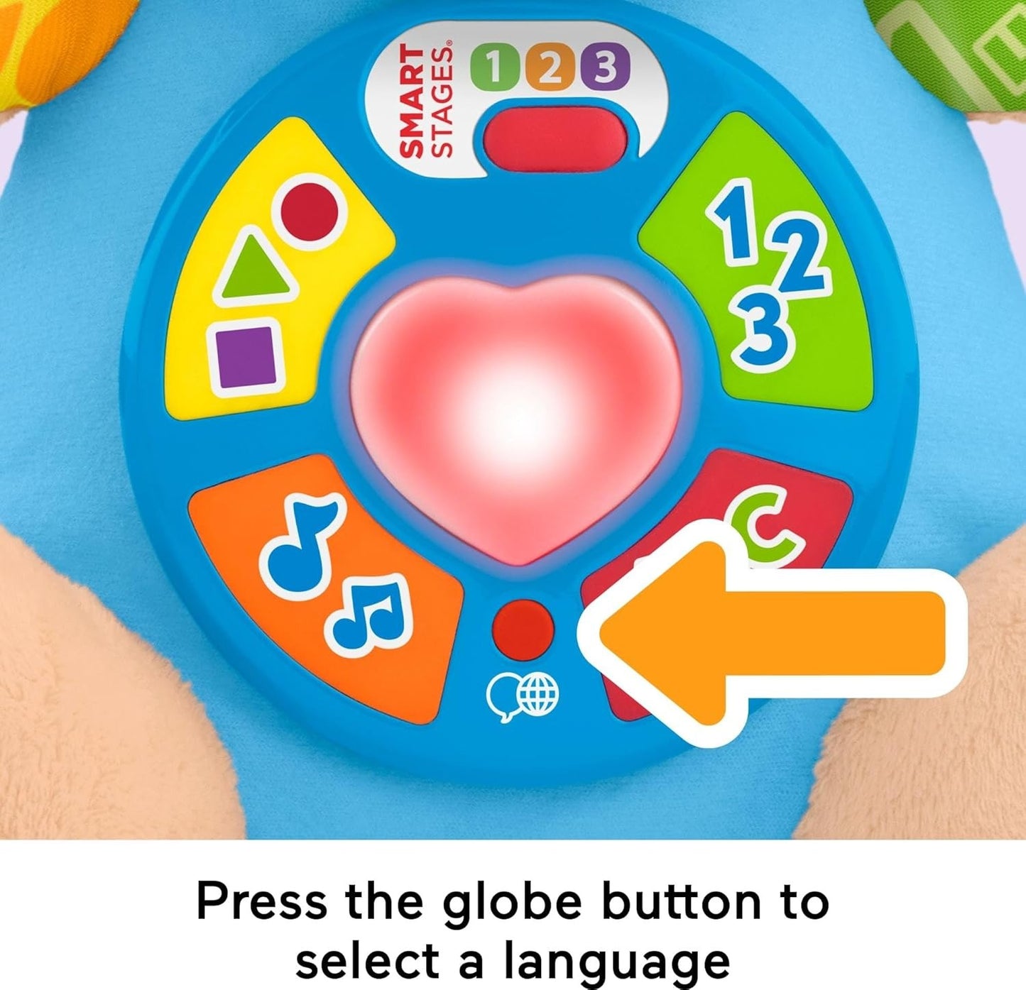 Fisher-Price Baby Learning Toy Laugh & Learn Smart Stages Puppy Musical Plush with Smart Stages for Infants Ages 6+ Months, Multilanguage Version