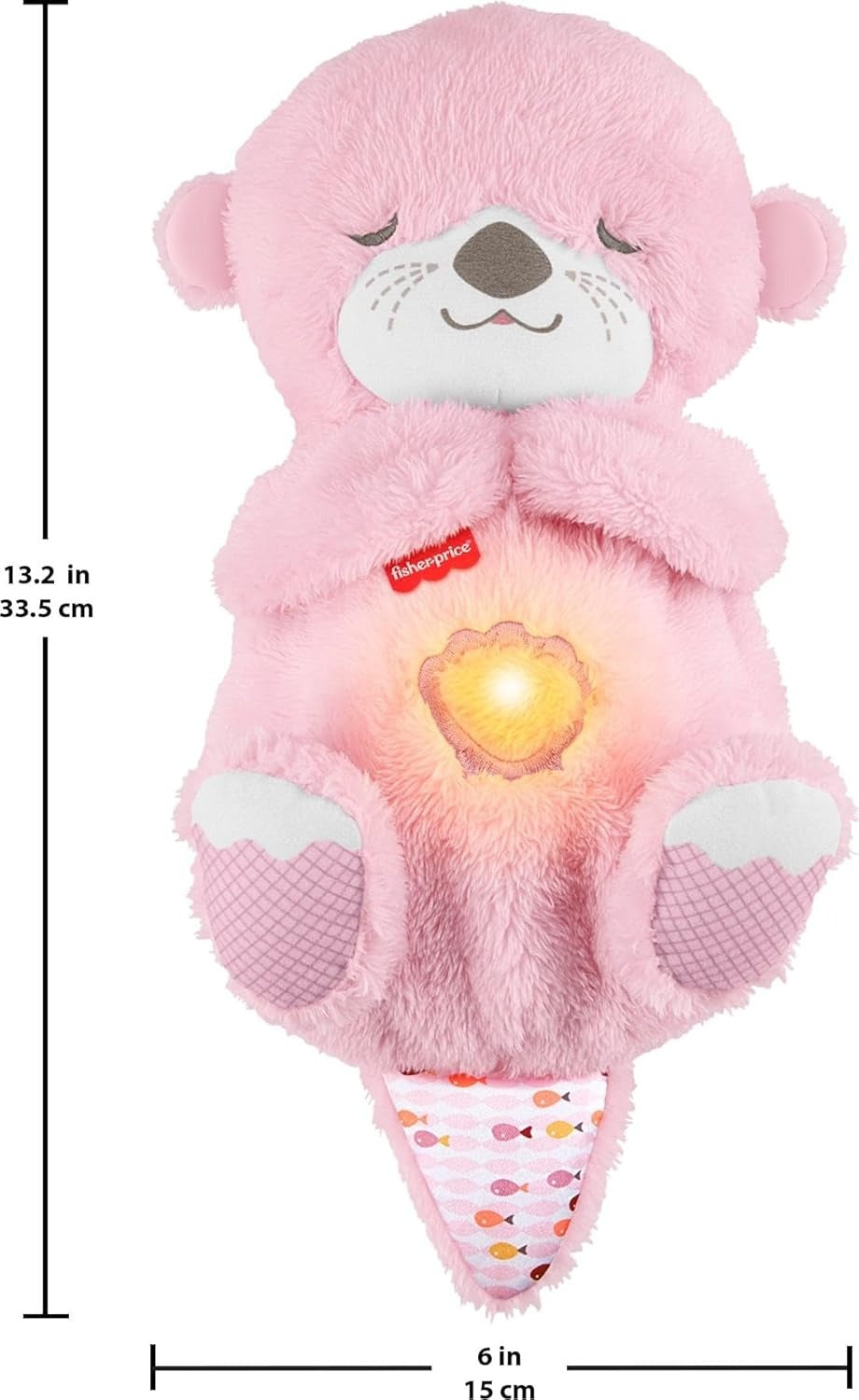 Fisher-Price Baby Toy Soothe ‘n Snuggle Otter, Pink Plush Portable Sound Machine with Breathing Motion & Lights for Newborns Ages 0+ Months