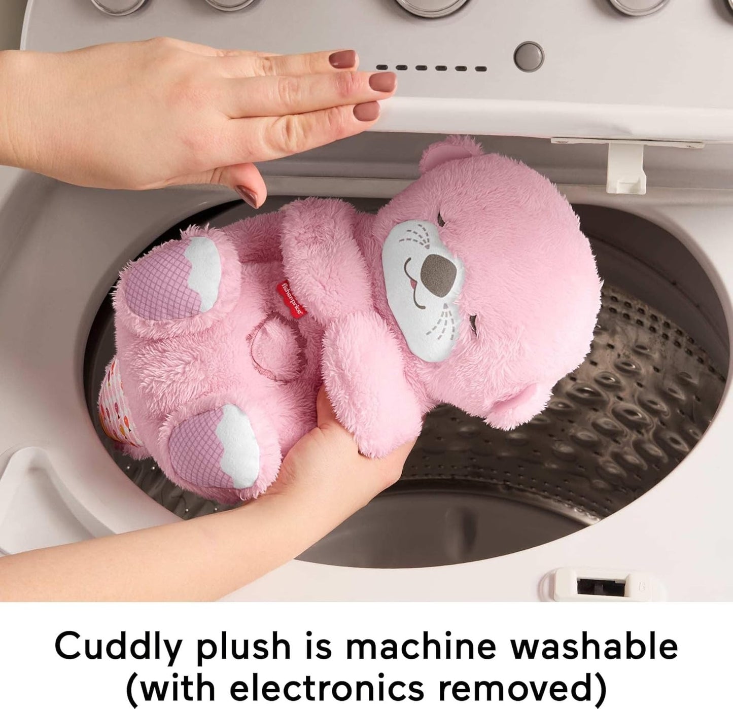 Fisher-Price Baby Toy Soothe ‘n Snuggle Otter, Pink Plush Portable Sound Machine with Breathing Motion & Lights for Newborns Ages 0+ Months