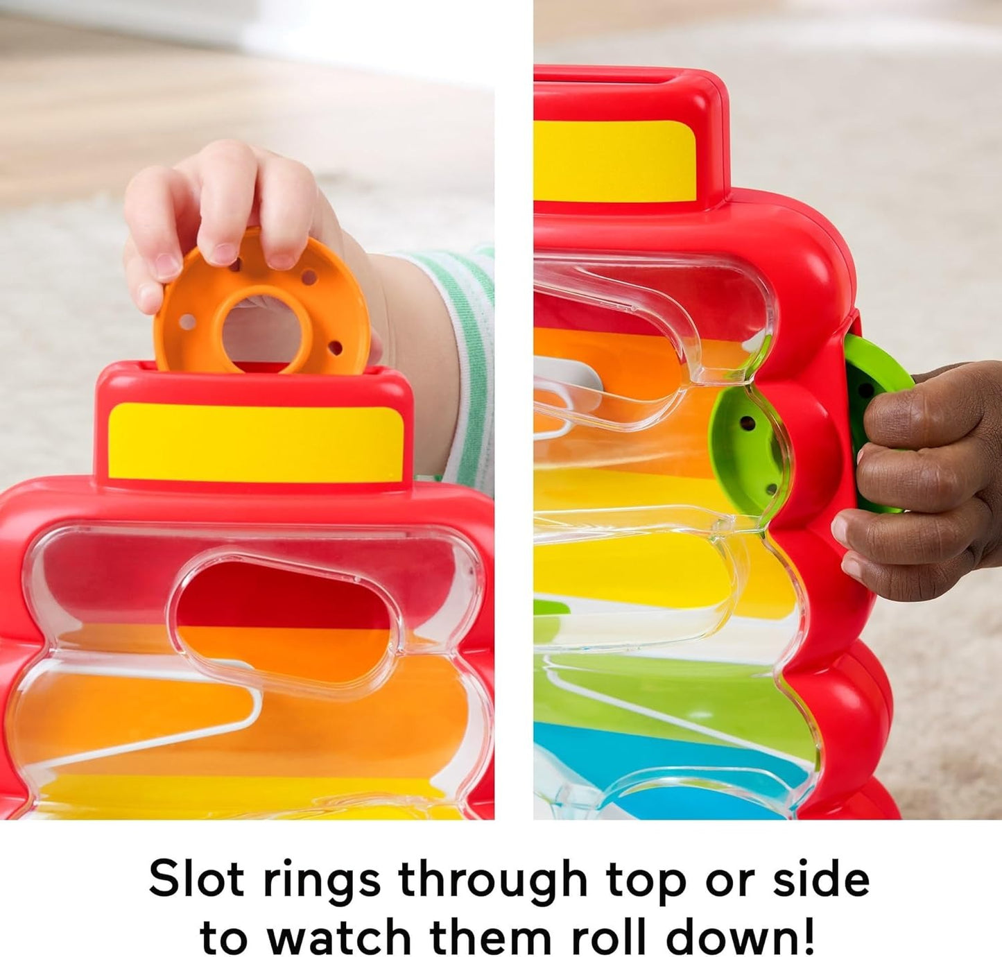 Fisher-Price Baby & Toddler Toy Drop Through Rock-a-Stack, Coin Drop Activity for Developmental Play Infants Ages 9+ Months