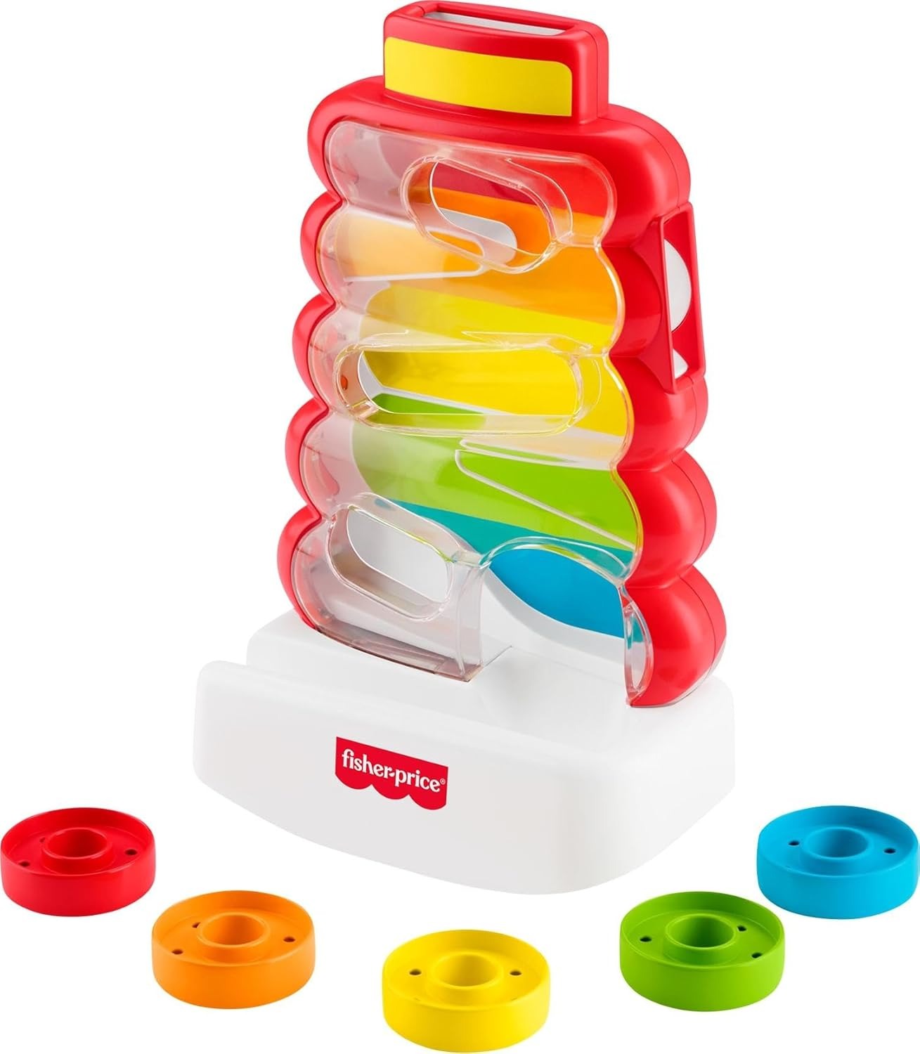 Fisher-Price Baby & Toddler Toy Drop Through Rock-a-Stack, Coin Drop Activity for Developmental Play Infants Ages 9+ Months