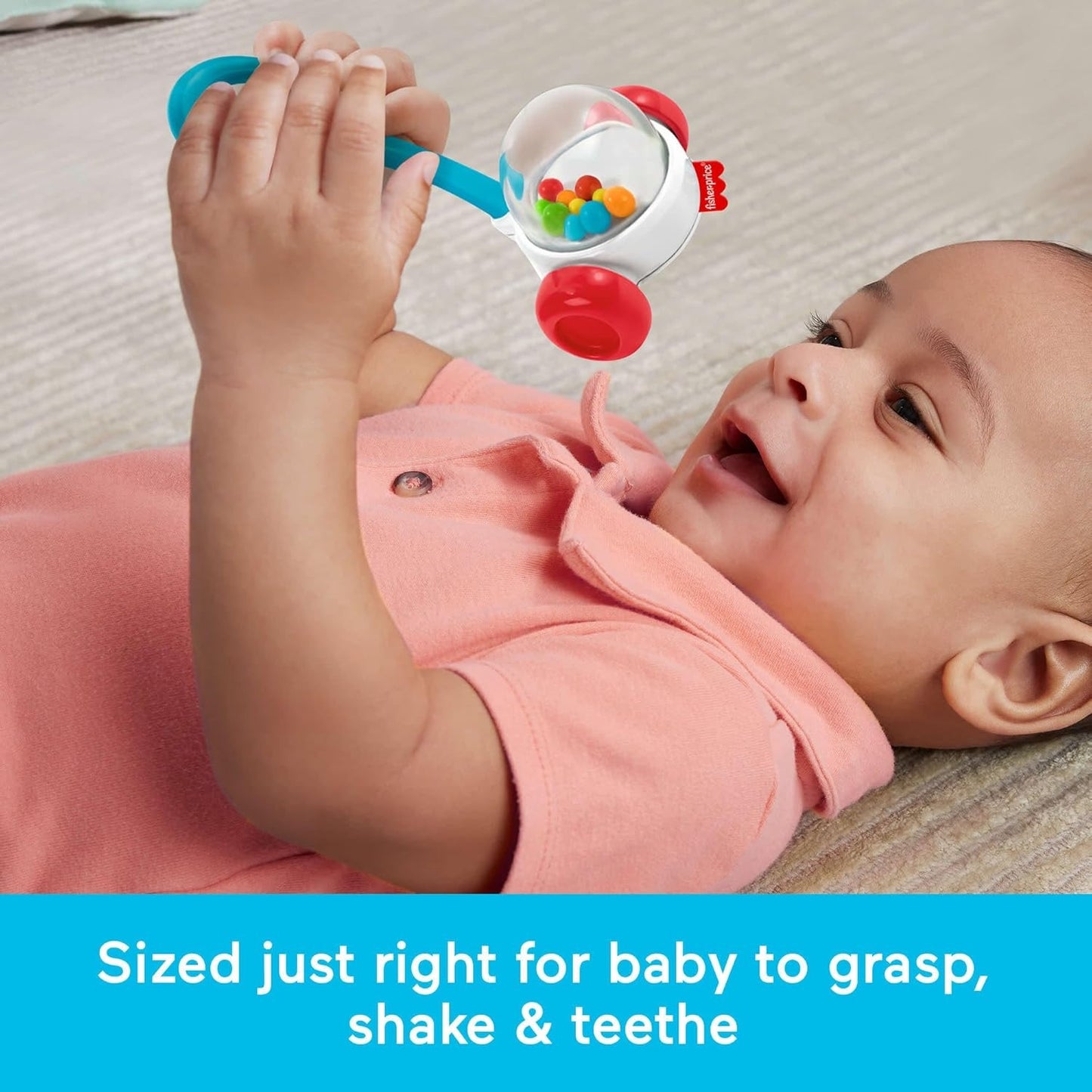 Fisher-Price Baby Toys Newborn Classics-Pack of Rattle Teether & Sensory Activities for Developmental Play Ages 0+ Months