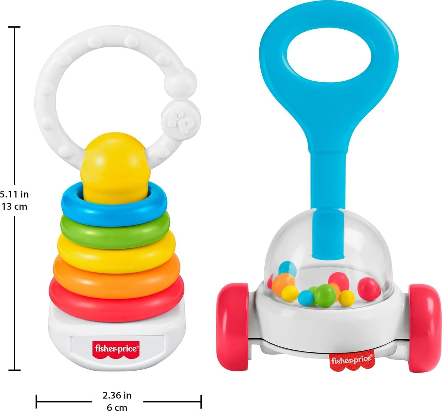Fisher-Price Baby Toys Newborn Classics-Pack of Rattle Teether & Sensory Activities for Developmental Play Ages 0+ Months