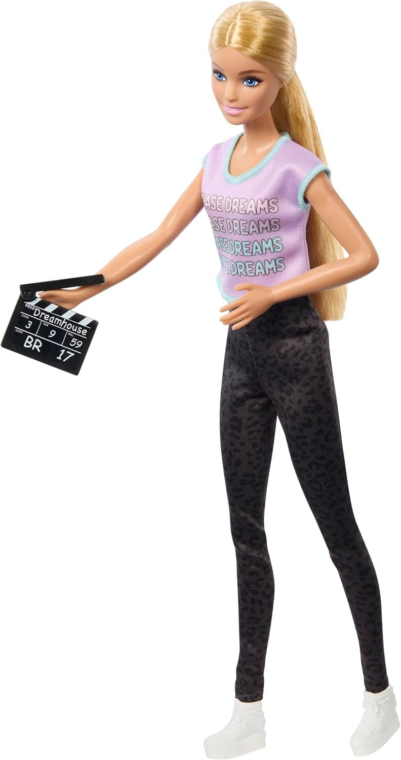 Barbie Careers Set of 4 Dolls & Accessories, Women in Film with Studio Executive, Director, Cinematographer & Movie Star in Removable Looks