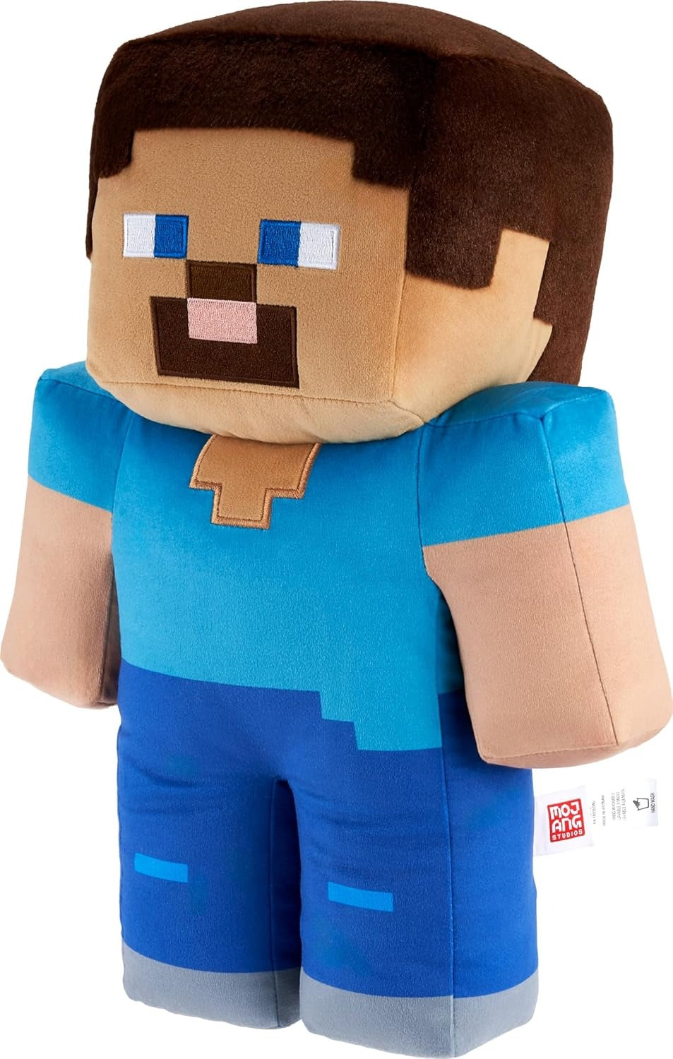 Mattel Minecraft Steve 16-in Scale Jumbo Plush Figure with Pixelated Design & Game-Authentic Details