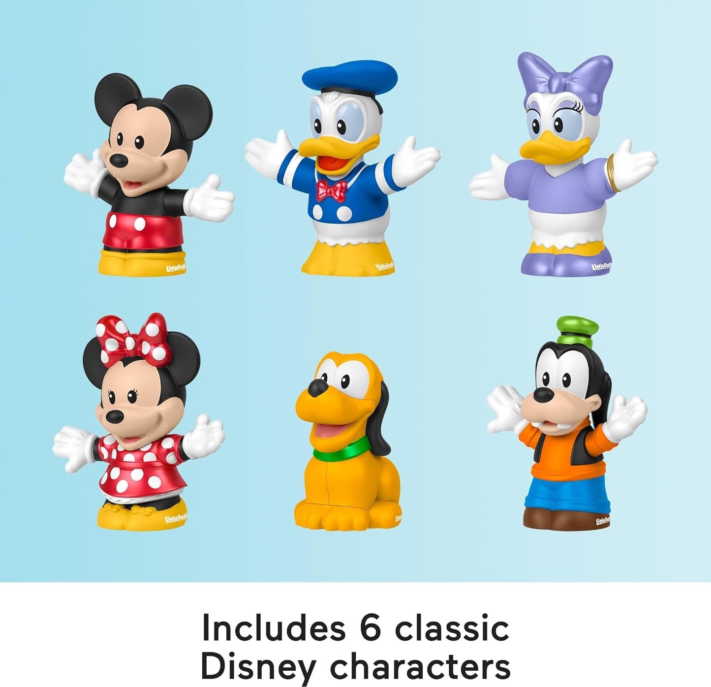 Fisher-Price Little People Toddler Toy Disney Mickey Mouse & Friends 6-Piece Figure Set for Preschool Pretend Play Kids Ages 18+ Months