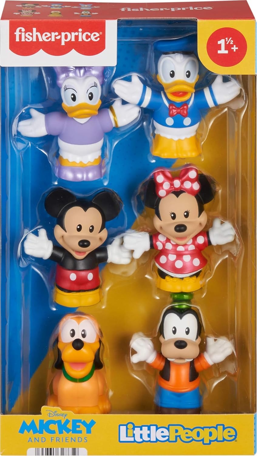 Fisher-Price Little People Toddler Toy Disney Mickey Mouse & Friends 6-Piece Figure Set for Preschool Pretend Play Kids Ages 18+ Months