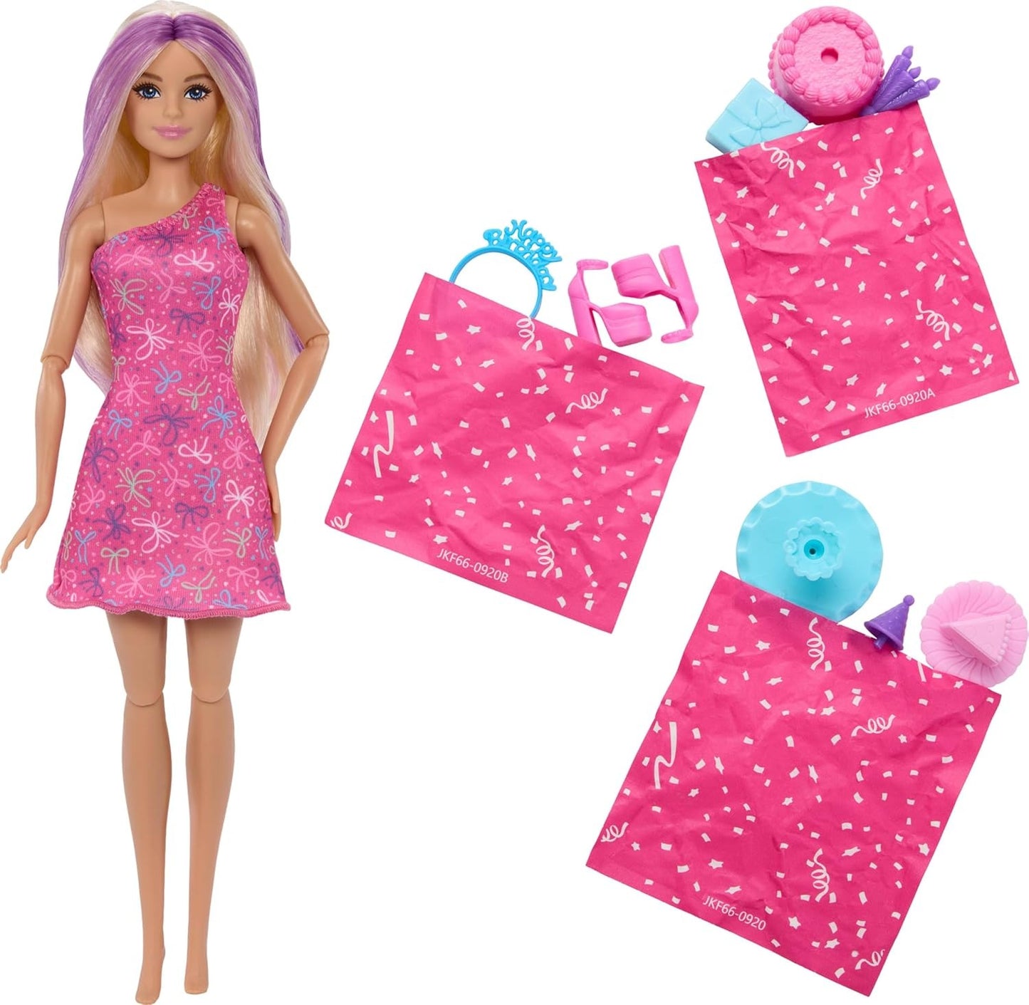 Barbie Rise & Surprise Doll & Accessories, Pet Birthday Series with 12 Surprises Including Slide & Color-Change Activity (Styles May Vary)