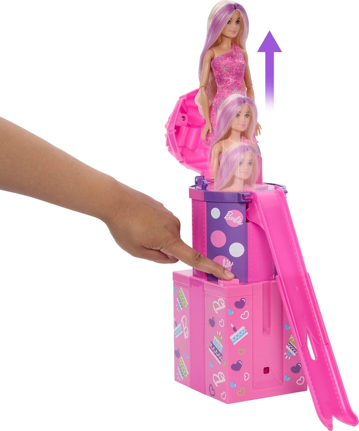Barbie Rise & Surprise Doll & Accessories, Pet Birthday Series with 12 Surprises Including Slide & Color-Change Activity (Styles May Vary)