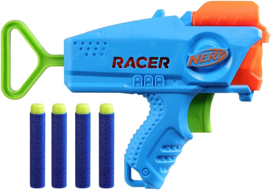 Nerf Elite Jr Explorer Easy-Play Toy Blaster, Easy Hold & Load & Blast, 8 Nerf Elite Darts, For 6 Year Old Boys & Girls