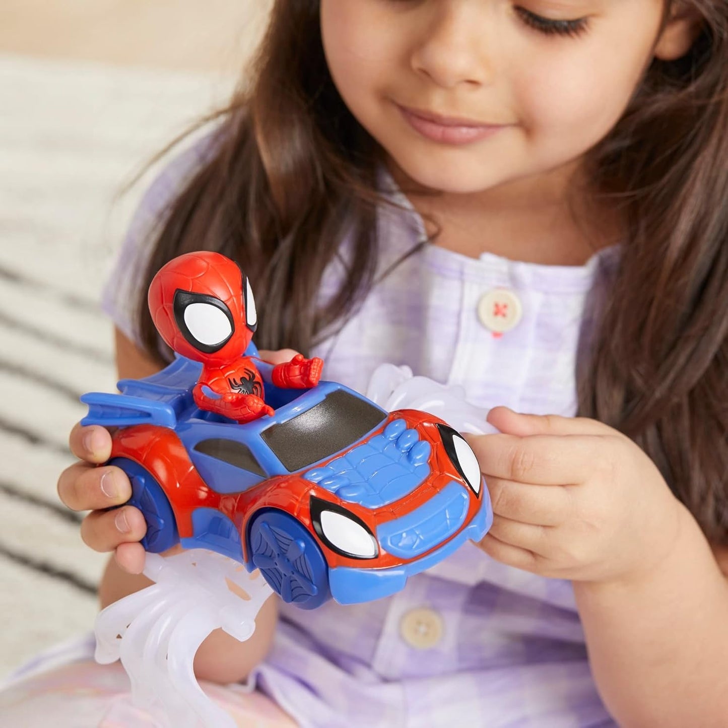 Spidey and his Amazing Friends Spidey Web Crawler Set, 4-Inch Scale Action Figure and Vehicle, Marvel Preschool Super Hero Toys, Kids Easter Gifts, Ages 3+