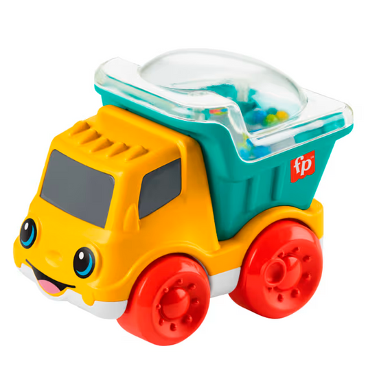 Fisher-Price Baby Toy Poppity Pop Dump Truck Push-Along Vehicle with Fine Motor Activities For Infants Ages 6+ Months