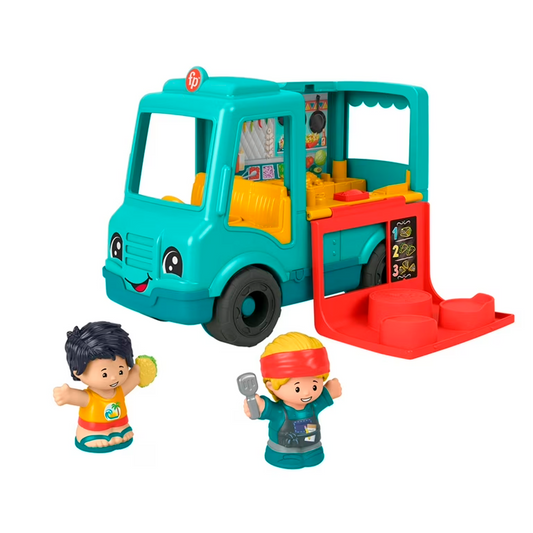 Fisher-Price Little People Musical Toddler Toy Serve It Up Food Truck Vehicle with 2 Figures for Pretend Play Kids Ages 1+ Years