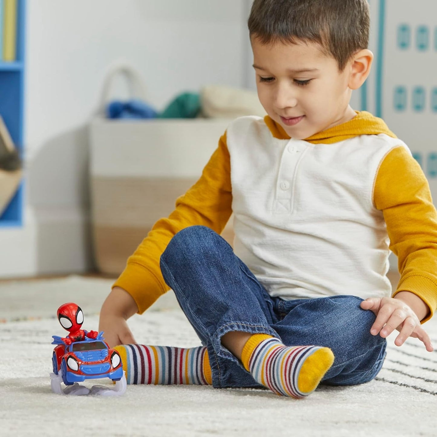 Spidey and his Amazing Friends Spidey Web Crawler Set, 4-Inch Scale Action Figure and Vehicle, Marvel Preschool Super Hero Toys, Kids Easter Gifts, Ages 3+