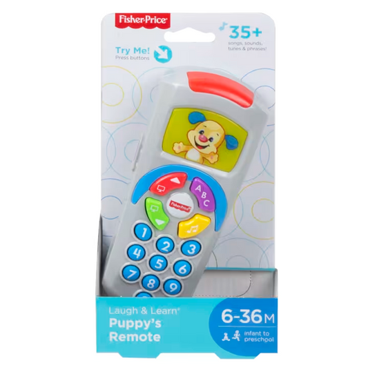 Fisher-Price Baby Learning Toy Laugh & Learn Puppy’s Remote Pretend TV Control with Music & Lights for Infants Ages 6+ Months
