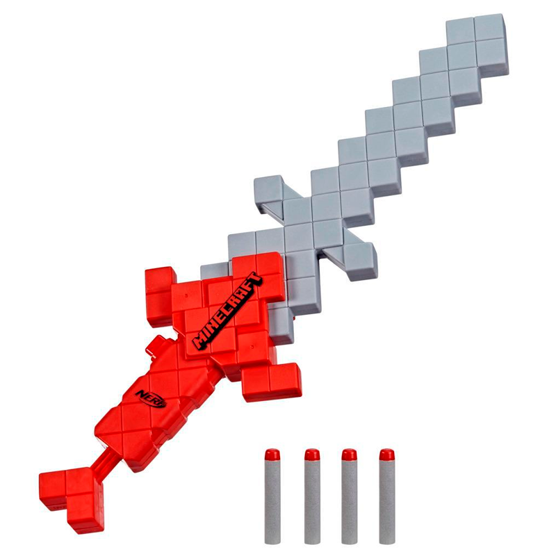 Nerf Minecraft Heartstealer Sword, 4 Elite Foam Darts, Foam Blade, Dart Blaster