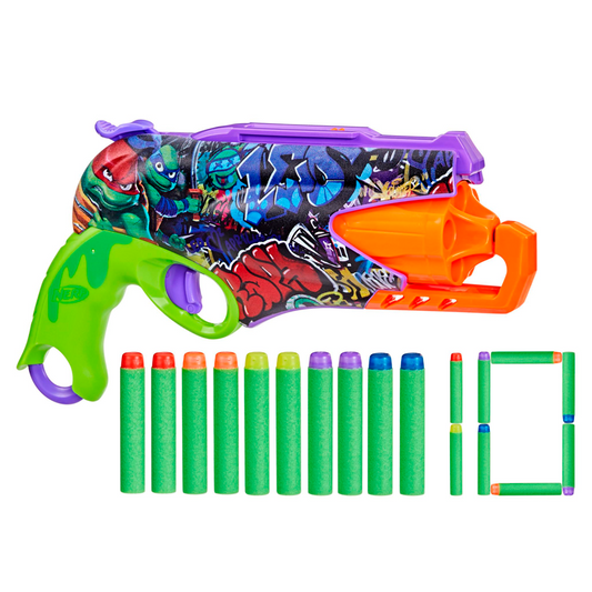 Nerf Teenage Mutant Ninja Turtles Blaster, 10 Nerf Elite Darts, Gifts for 8 Year Old Boys & Girls & Up