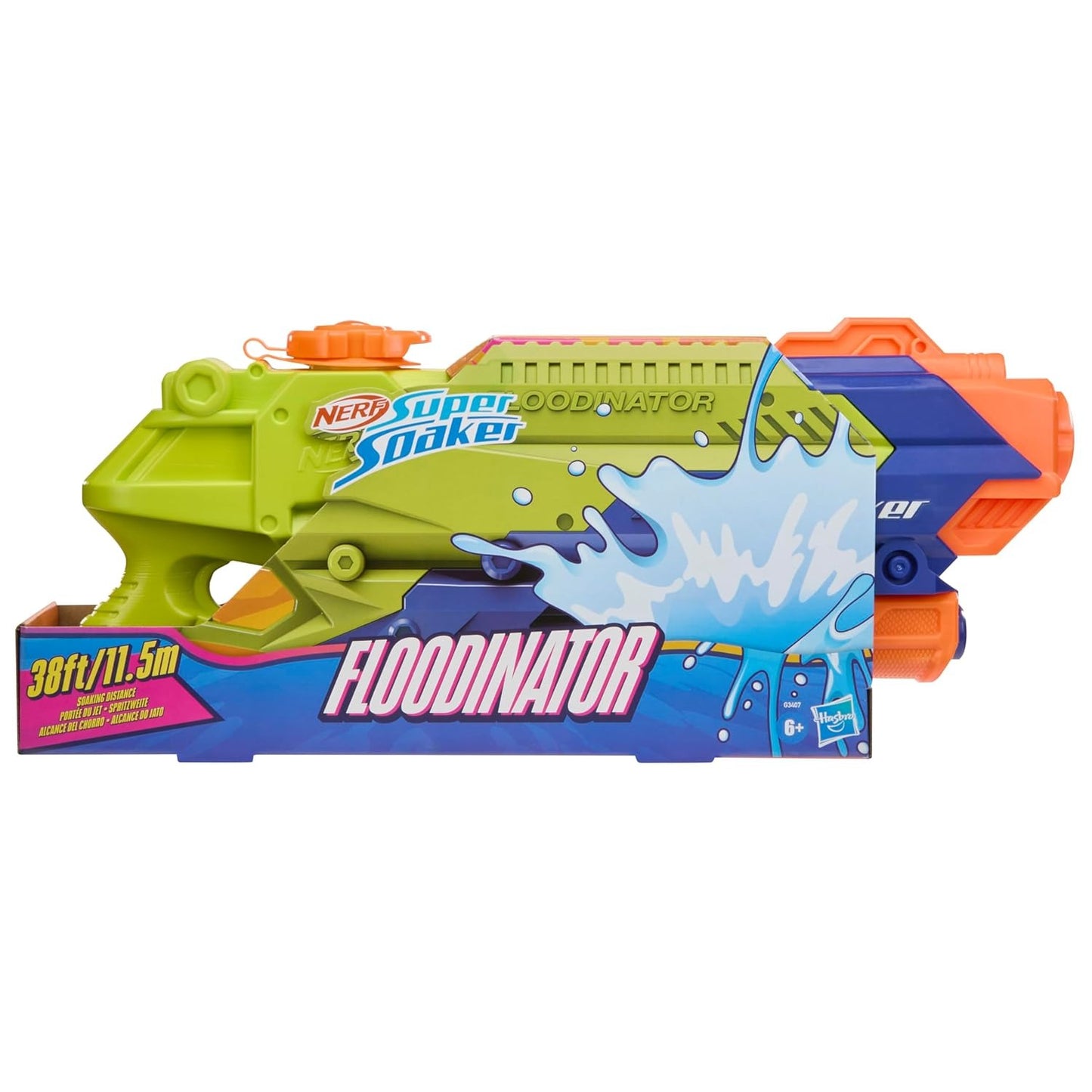 Nerf Super Soaker Floodinator Water Blaster, 70 Fluid Ounce Capacity, Outdoor Summer Games & Toys for Kids, Pump Action, Ages 6+