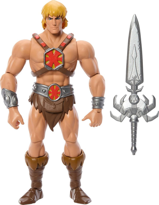 Masters of The Universe Origins Action Figure 200X Cartoon Collection He-Man, 5.5 Inch 1980s Motu TV Hero, Detailed Design & Power Sword Accessory