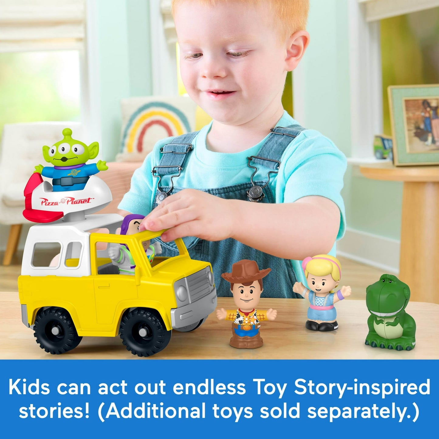 Fisher-Price Little People Toddler Toy Disney & Pixar Toy Story Pizza Planet Truck with Buzz Lightyear & Alien Figures for Kids Ages 18+ Months