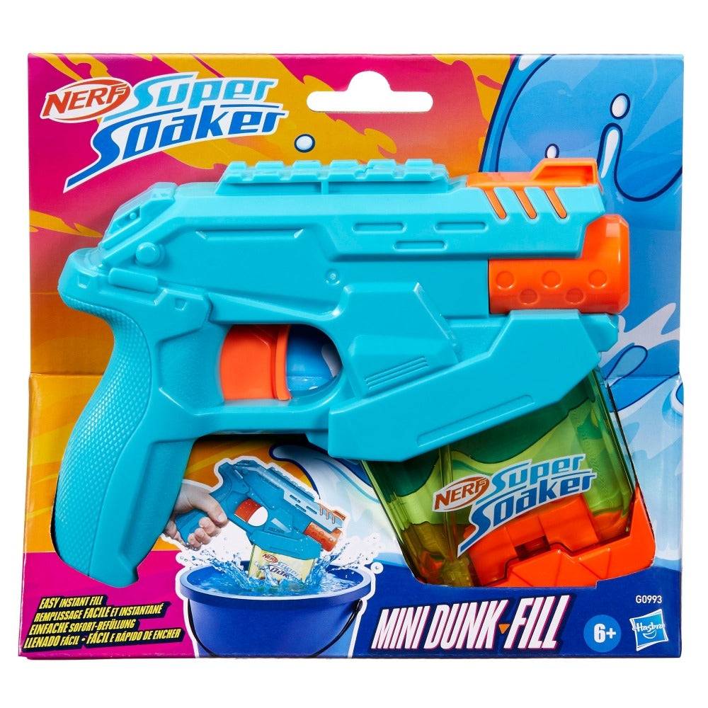 Nerf Super Soaker Mini Dunk-Fill Water Blaster, Easy Instant Fill Tank, Just Dunk & Go, 3.4 Fluid Ounce Tank, Water Toys, Ages 6+