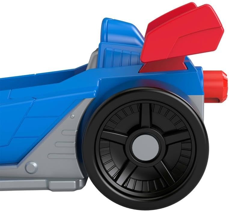 Fisher-Price Imaginext DC Super Friends Metal Force Supermobile Toy Car, 3-inch Superman Action Figure & Accessories Set, Includes Launcher & 2 Discs