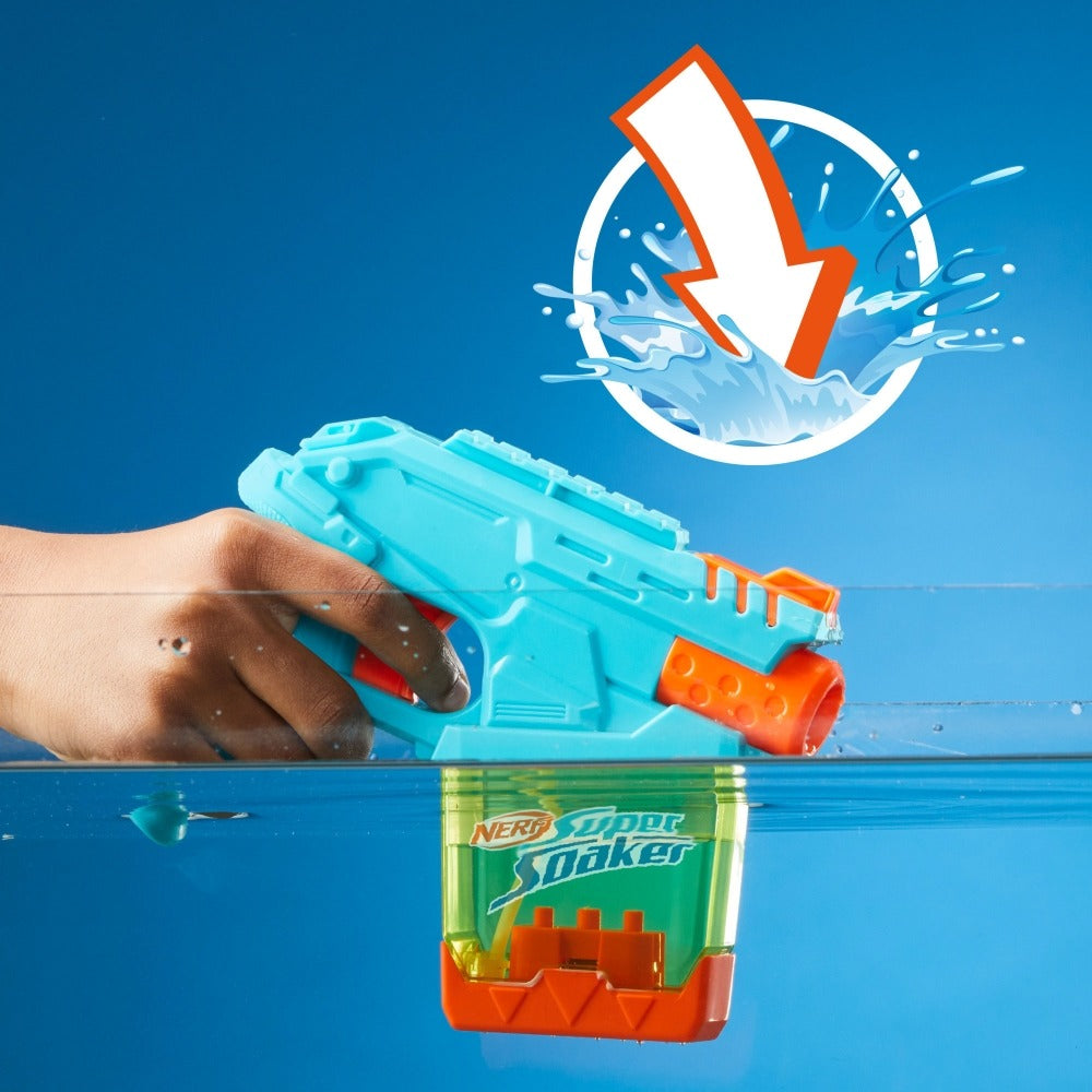Nerf Super Soaker Mini Dunk-Fill Water Blaster, Easy Instant Fill Tank, Just Dunk & Go, 3.4 Fluid Ounce Tank, Water Toys, Ages 6+