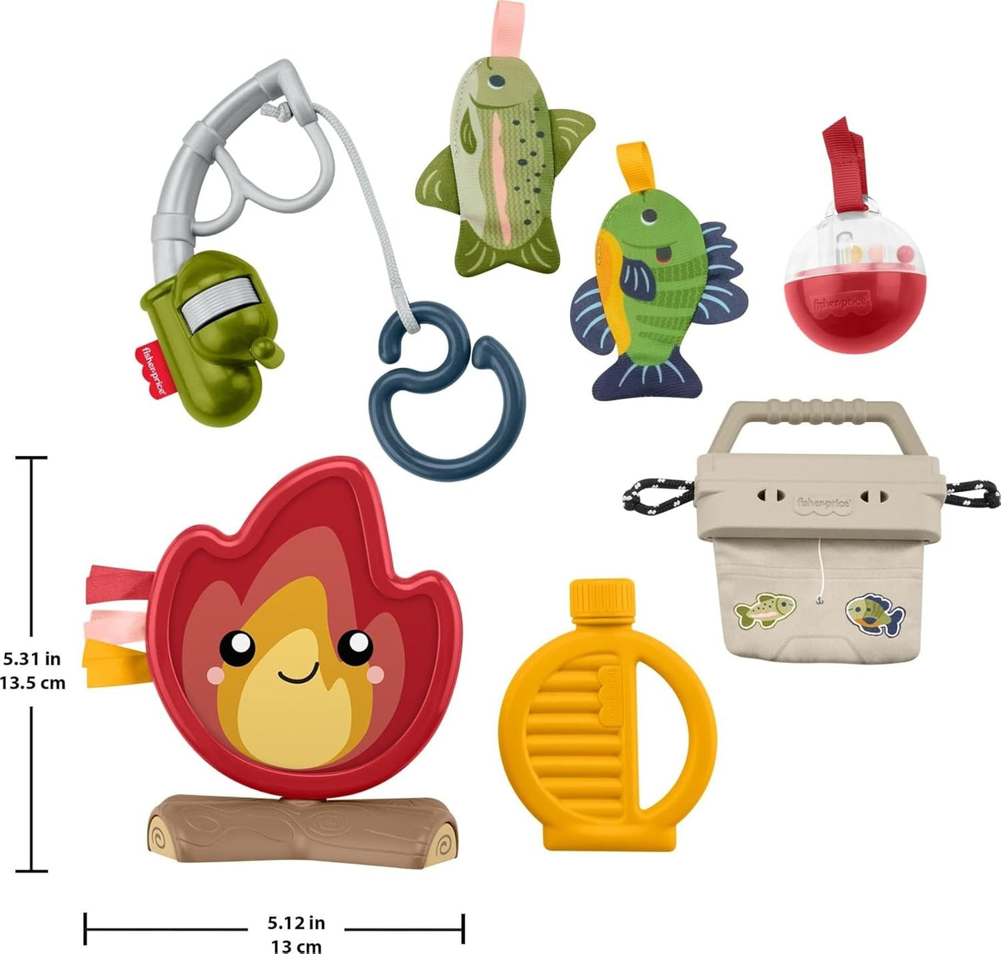 Fisher-Price Baby Toys Mini Me Moments Camp & Crinkle Set, 7-Piece Fishing & Hiking Sensory Activities for Newborn Play Ages 3+ Months