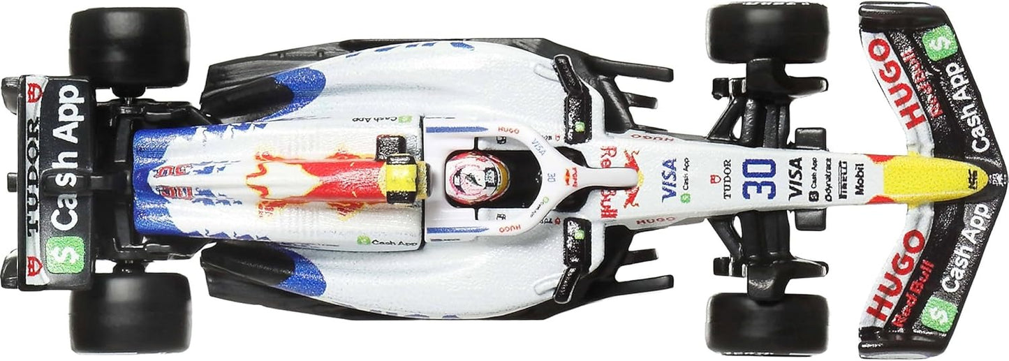 Hot Wheels 1:64 Scale Premium Die-Cast Formula 1 Collectible Toy Race Car with Real Riders Tires & Metal/Metal Body & Chassis (Styles May Vary)