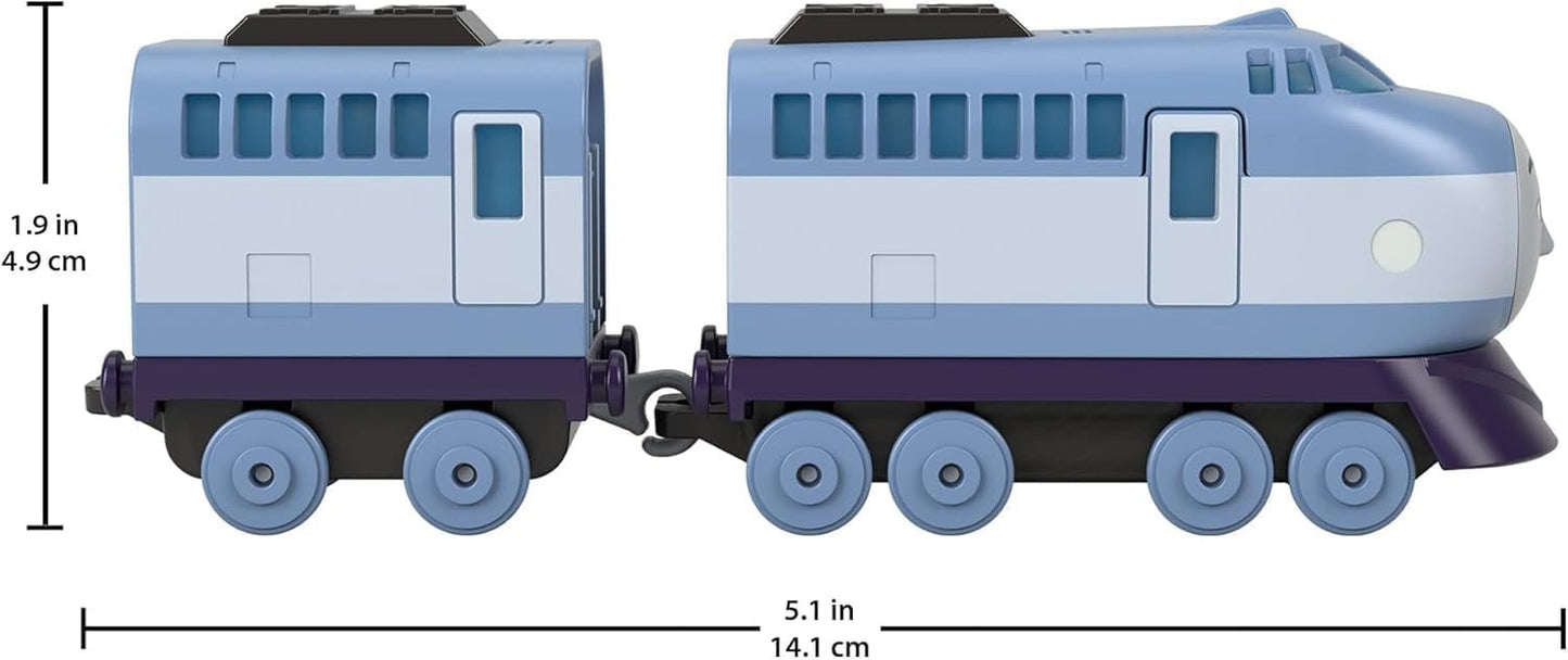 Thomas & Friends by Fisher-Price Toy Train, Large Push-Along Die-Cast Kenji Engine & Cargo Car from The Classic & All Engines Go Series