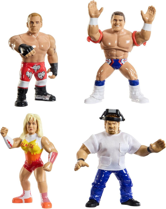 WWE Retro Action Figure 4-Pack Bundle Including British Bulldog, Shawn Michaels, Alundra Blayze, & Isaac Yankem