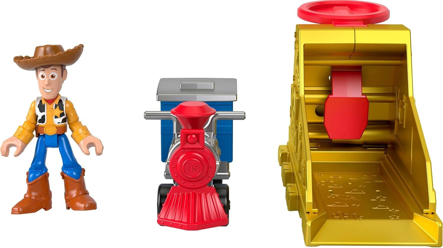 Fisher-Price Imaginext Launcher Set with 3-inch Woody Action Figure & Toy Vehicle, Inspired by Disney Pixar Toy Story (Characters May Vary)
