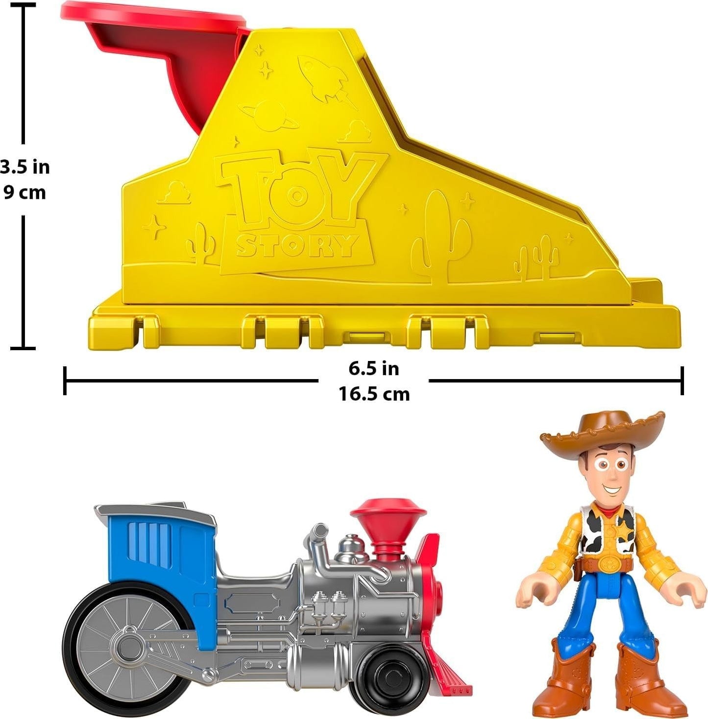 Fisher-Price Imaginext Launcher Set with 3-inch Woody Action Figure & Toy Vehicle, Inspired by Disney Pixar Toy Story (Characters May Vary)