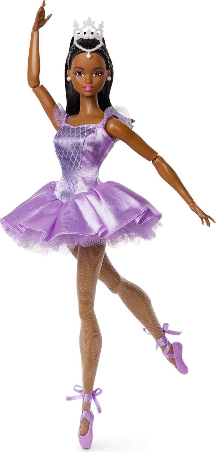 Barbie Signature Ballet Wishes Doll, Collectible Fashion Doll in Satiny, Purple Tutu with Black Ponytail Hair and Giftable Packaging